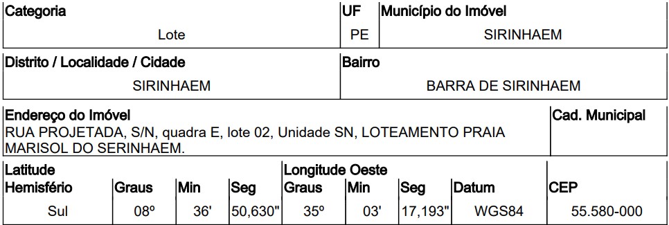 Terreno - Venda, BARRA DE SIRINHAEM, SIRINHAEM, PE